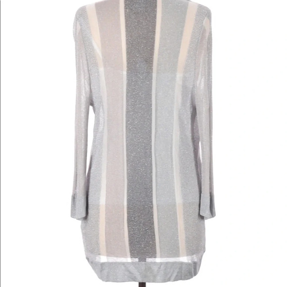 Chico’s size 1/Medium striped sweater cardigan - Picture 4 of 7